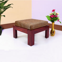 Solid Wood Ottoman Stool for Kitchen, Living Room (Sheesham Wood)