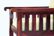 Solid Wood Single Seater sofa in Honey Finish