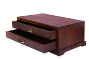 Babool Wood Drawers Storage Box for Living Room in Mahogany Finish