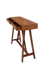 Mango Wood Study Table with Drawer for Students in Kapasi Brown Finish