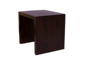 Wooden Coffee Table with Stools for Living Room (Mahogany Finish)