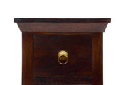 Mango Wood Bedside Table with Drawers for Living Room in Walnut Finish