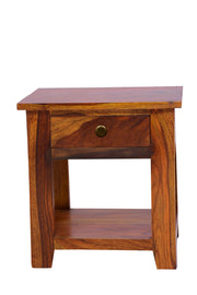 Wooden Side End Table for Living Room in Honey Teak Finish