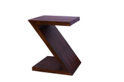 Wooden Z Shape Side End Table for Living Room Home in Walnut Finish