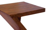 Wooden Z Shape Side End Table for Living Room in Provincial Teak Finish