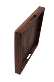 Solid Wood Breakfast Tray, Serving Tray, Dinner Tray, Tea Tray In Walnut Finish