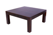 Solid Wood Square Center Coffee Table for Living Room in Walnut Finish