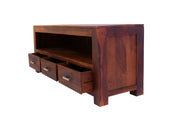 Solid Wood Tv Cabinet With 3 Drawers For Living Room
