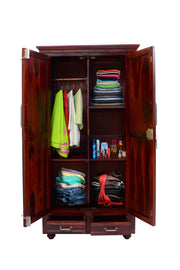 Solid Sheesham Wood Wardrobe With 2 Door & 2 Drawer