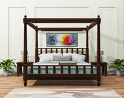 Wooden Queen Size Poster Bed for Bedroom