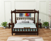Wooden Queen Size Poster Bed for Bedroom