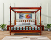 Wooden Queen Size Poster Bed for Bedroom