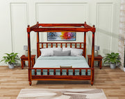 Wooden Queen Size Poster Bed for Bedroom