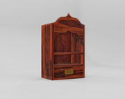 Solid Wood Wall Mounted Temple with Drawer for Home & Temple Space