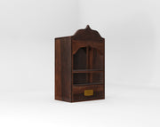 Solid Wood Wall Mounted Temple with Drawer for Home & Temple Space