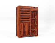 Solid Wood Shoe Rack with Cabinet Storage for Living Room
