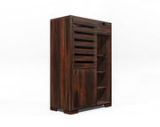 Solid Wood Shoe Rack with Cabinet Storage for Living Room