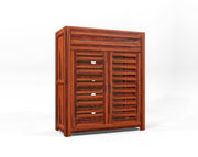 Solid Wood Shoe Rack with Drawer for Living Room Storage