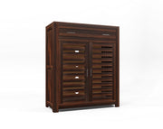 Solid Wood Shoe Rack with Drawer for Living Room Storage