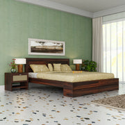 Solid Wood King Size Double Bed without Storage for Home