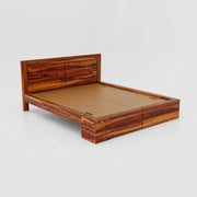 Solid Wood King Size Double Bed without Storage for Home