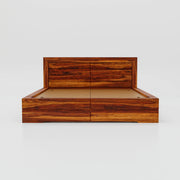 Solid Wood King Size Double Bed without Storage for Home