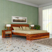 Solid Wood King Size Double Bed without Storage for Home