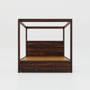 Solid Wood Poster Bed with Storage for Bedroom