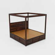 Solid Wood Poster Bed with Storage for Bedroom