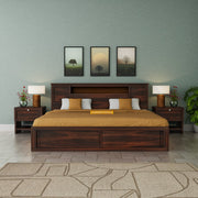 Wooden Queen Size Bed without Storage for Bedroom