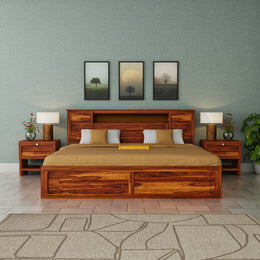 Wooden Queen Size Bed without Storage for Bedroom
