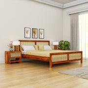 Wooden King Size Bed Without Storage for Bedroom