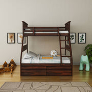 Solid Wood Double Bunk Bed for Bedroom