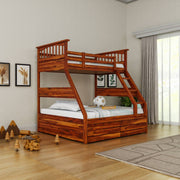 Solid Wood Double Bunk Bed for Bedroom