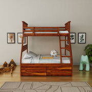 Solid Wood Double Bunk Bed for Bedroom