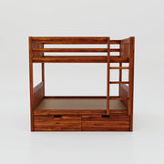 Wooden Bunk Bed with Storage for Kids Bedroom