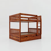 Wooden Bunk Bed with Storage for Kids Bedroom