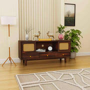 Solid Wood TV Unit with Drawers Storage for Living Room