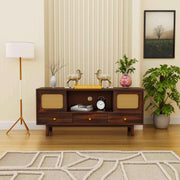 Solid Wood TV Unit with Drawers Storage for Living Room