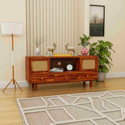 Solid Wood TV Unit with Drawers Storage for Living Room