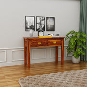 Solid Wood Console table With 2 drawer In Honey Finish