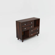 Wooden Chest of Drawers for Living Room in Natural and Walnut Finish