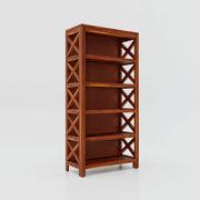Solid Wood Bookshelf for Book Storage in Natural Finish