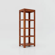 Solid Wood Open Bookshelf Furniture for Living Room in Natural Finish