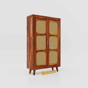 Mango Wood Wardrobe with Cabinet Storage for Bedroom