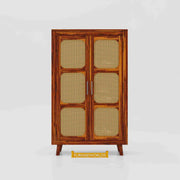 Mango Wood Wardrobe with Cabinet Storage for Bedroom