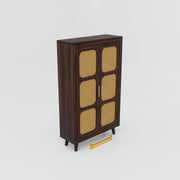 Mango Wood Wardrobe with Cabinet Storage for Bedroom