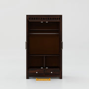 Solid Wood Wardrobe for Clothes in Honey Finish