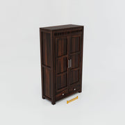 Solid Wood Wardrobe for Clothes in Honey Finish
