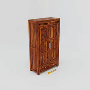 Solid Wood Wardrobe for Clothes in Honey Finish